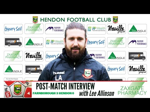Lee Allinson post-match v FARNBOROUGH TOWN 28 August 2021