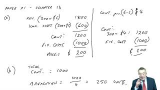 Cost Volume Profit Analysis - CIMA P1
