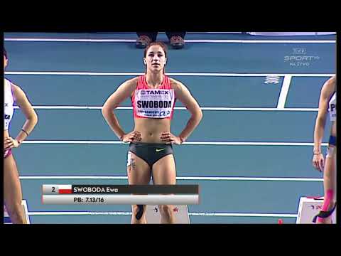 60m kobiet.Ewa Swoboda Rekord swiata juniorek 7.07 2016r