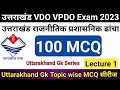 उत्तराखंड VDO VPDO Exam 2023 Class 1 Uttarakhand Gk Topic Wise MCQ Uttrakhand Poli