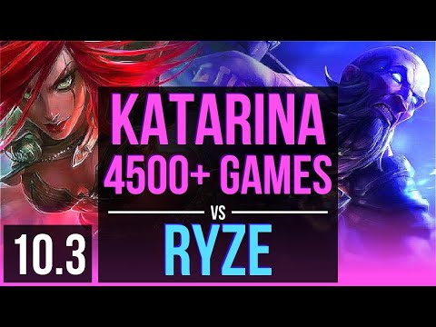 KATARINA vs RYZE (MID) | 2.5M mastery points, 4500+ games, Rank 9 Katarina | BR Grandmaster | v10.3