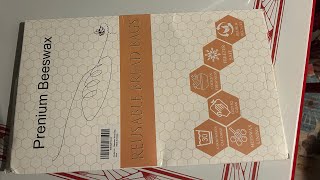 Unboxing beeswax bags for storing homemade breads