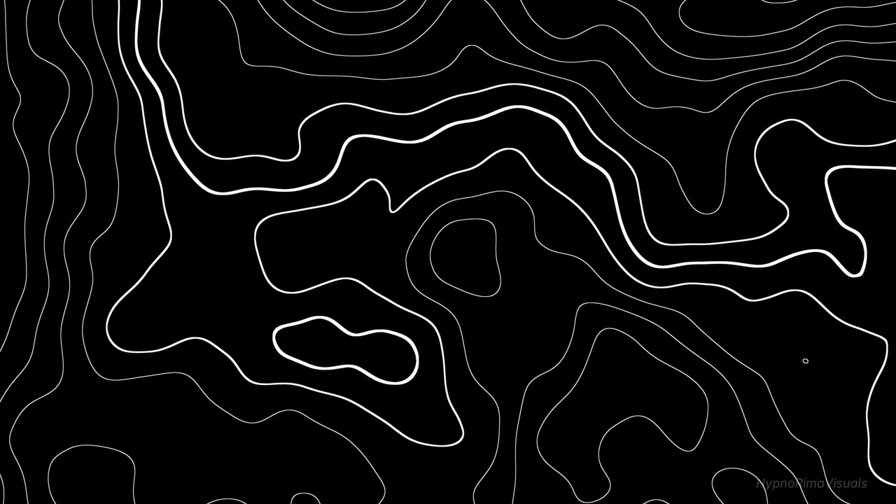 10 Hour Black & White Topographic Map Animation — Ambient 4K OLED Loop for Screensaver & Wallpaper
