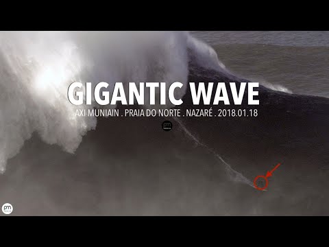 Gigantic Wave: Axi Muniain @ Nazaré, Portugal - 2018.01.18 [Surf, Big Waves, 4K]