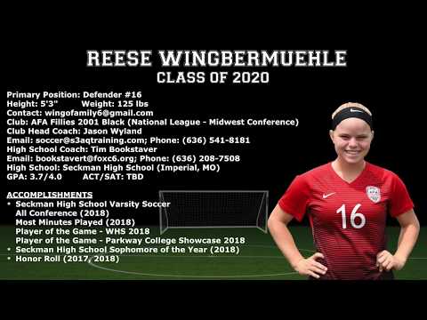 Reese Wingbermuehle - Soccer College Recruitment Video (Class of 2020)