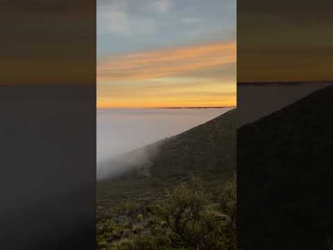 Cañadón Seco bajo neblina