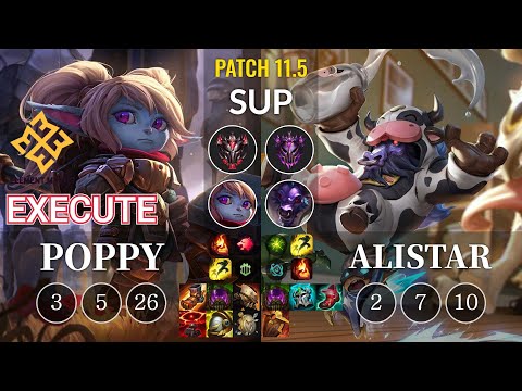 EM Execute Poppy vs Alistar Sup - KR Patch 11.5