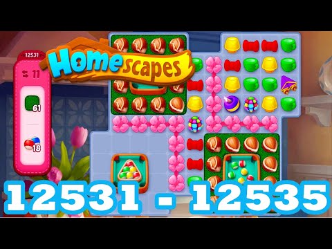 Homescapes Level 12531 - 12535 HD 3 - match puzzle Gameplay | android | IOS | 12532 | 12533 | 12534