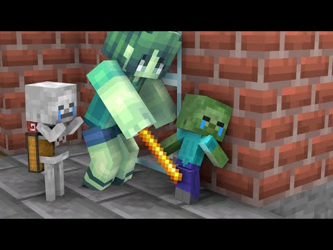 Baby Skeleton and Baby Zombie Sad Life - Sad Story - Minecraft Animation