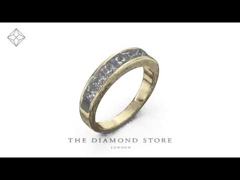 FT35 - Gold Princess Diamond Half Eternity Ring 1.00CT