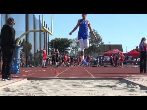 Jose Rubio (Long Jump) 2nd Flight vs Huntington Beach 3-23-17 - Los Alamitos Boys