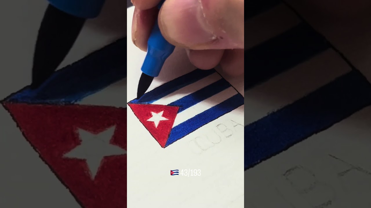 Can I Draw All 193 Flags? Part 43: Cuba #shorts