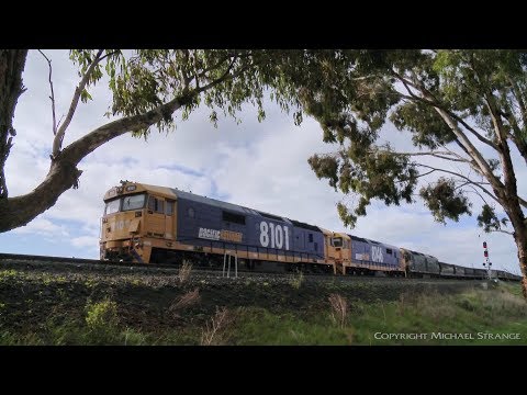 Grain Trains 7732V & 4AK1 Cross - PoathTV Australian Railways