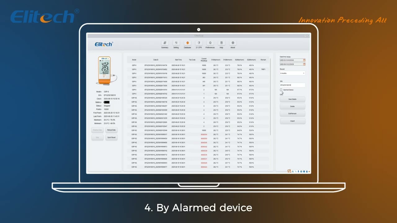 Introducing Eitech database for single-use/reusable data logger