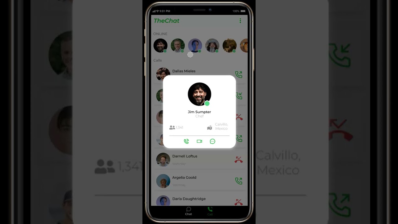 TheChat instance messenger clone prototype in Figma