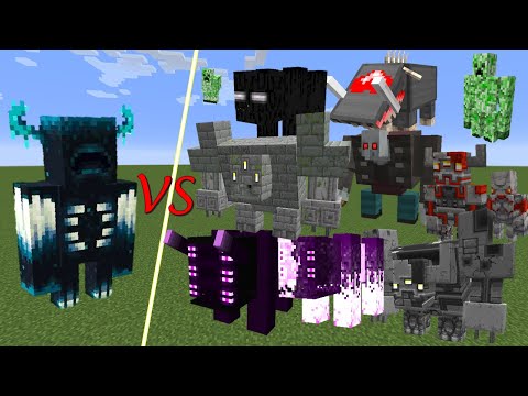 CrimsonSteve's more mobs VS Warden! Minecraft mob battle!