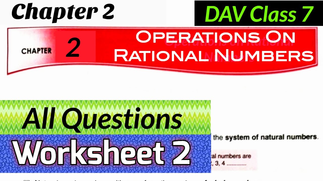 DAV class 7 maths chapter 2 worksheet 2 all questions solved