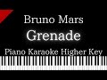 【Piano Karaoke Instrumental】Grenade / Bruno Mars【Higher Key】