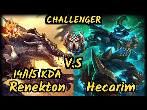 PNG Ayel (RENEKTON) vs HECARIM - 14/1/5 KDA TOP CHALLENGER GAMEPLAY - BR