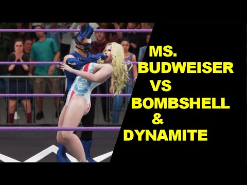 GLOW 1985 Ms. Budweiser vs Bombshell Hunter & Dynamite - 2 on 1 Iron Person Match