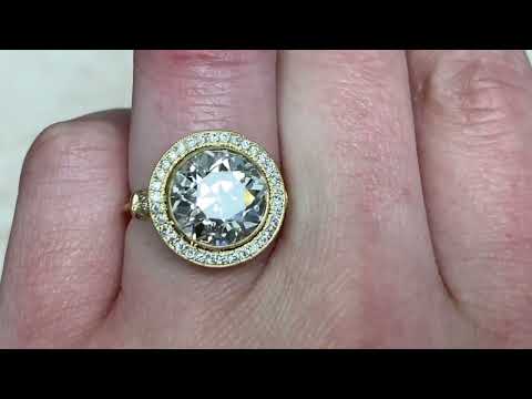 4.51ct Old European Cut Diamond 18k Yellow Gold Engagement Ring - Astoria Ring - Hand Video