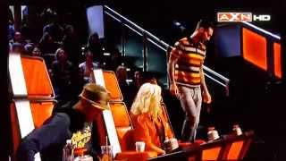 The Voice S8 - Funny Adam Destroyed Blake&#39;s Chair And Gets Instant Karma!