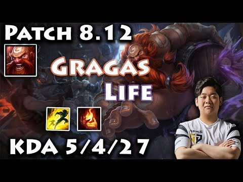 Gen G Life Gragas Vs Yasuo Patch 8.12 KDA 5/4/27