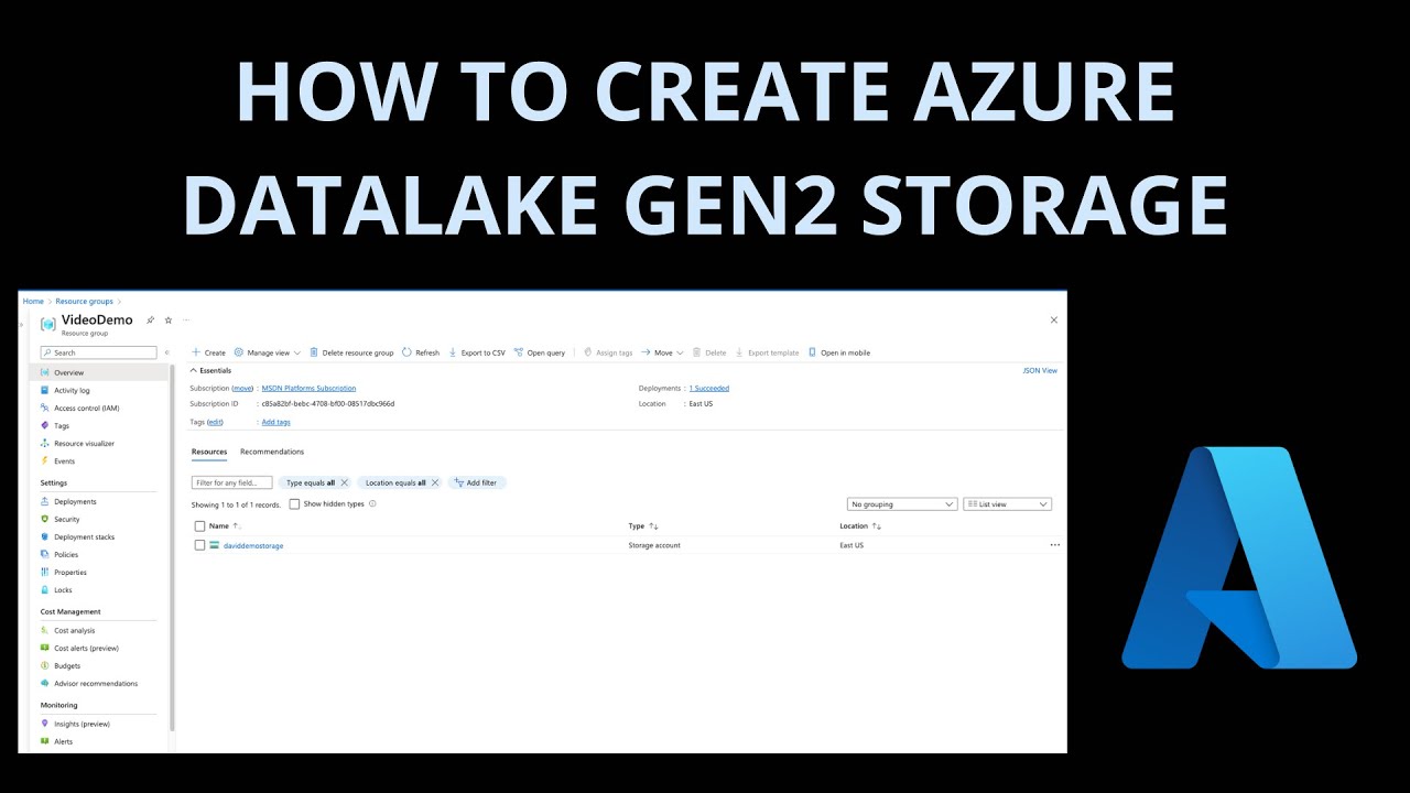 How to Create Azure Datalake Gen-2 Storage