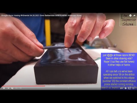 #Hönenist Straight Razor Honing 04.30.2021 Dovo Barbarossa 305870 46581 Shaped Arkansas Stone