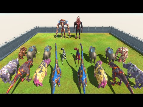 SCOURGE WITH KOZAROG VS 2 BOSS EVERY FACTION - Colored Races in Animal Revolt Battle Simulator Part1