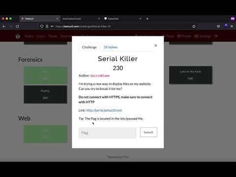 Deserialization Attack | Serial Killer | Tamuctf