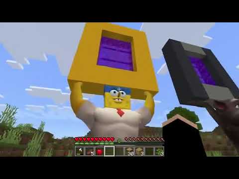 I found SUPER SPONGEBOB HOLDING FLOATING ISLAND in Minecraft - Gameplay - Coffin Meme