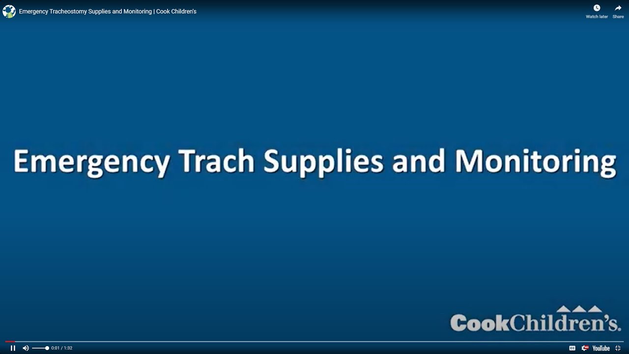 Emergency trach supplies and monitoring