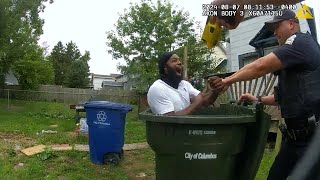 Suspect Tried to Hide in a Trash Can.