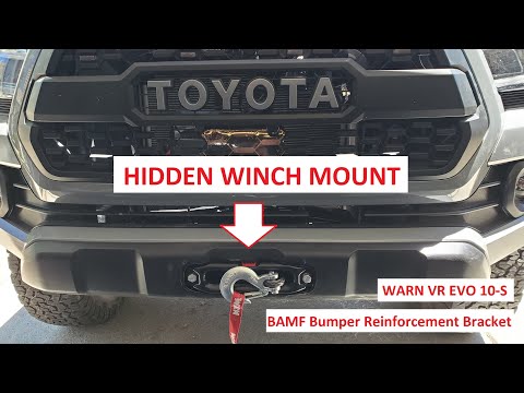 Bulldog Hidden Winch Mount - BAMF Bumper Reinforcement Brackets - WARN VR EVO 10-S - Toyota Tacoma