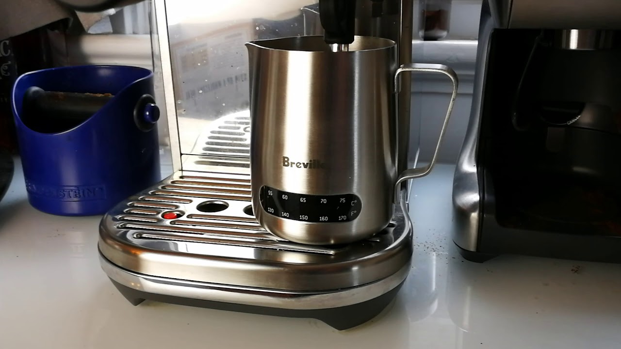 Watch video Breville Temp Control milk jug in action Now Breville Temp Control milk jug in action