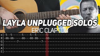 Eric Clapton - Layla Unplugged solos (Guitar lesson with TAB)