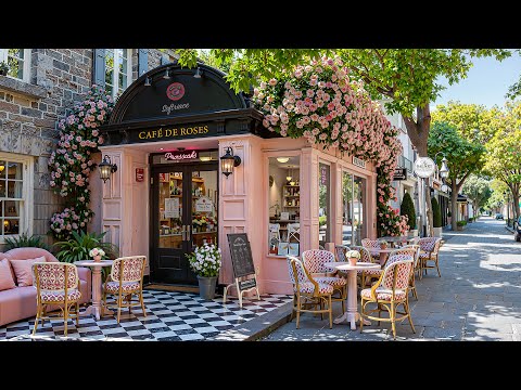 Romantic Jazz Morning at Café de Roses in London☕Soft Bossa Nova & Outdoor Jazz Music for Relaxation