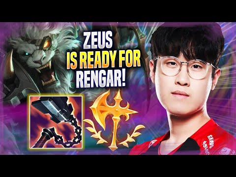 ZEUS IS READY FOR RENGAR! - T1 Zeus Plays Rengar TOP vs Gangplank! | Season 2022