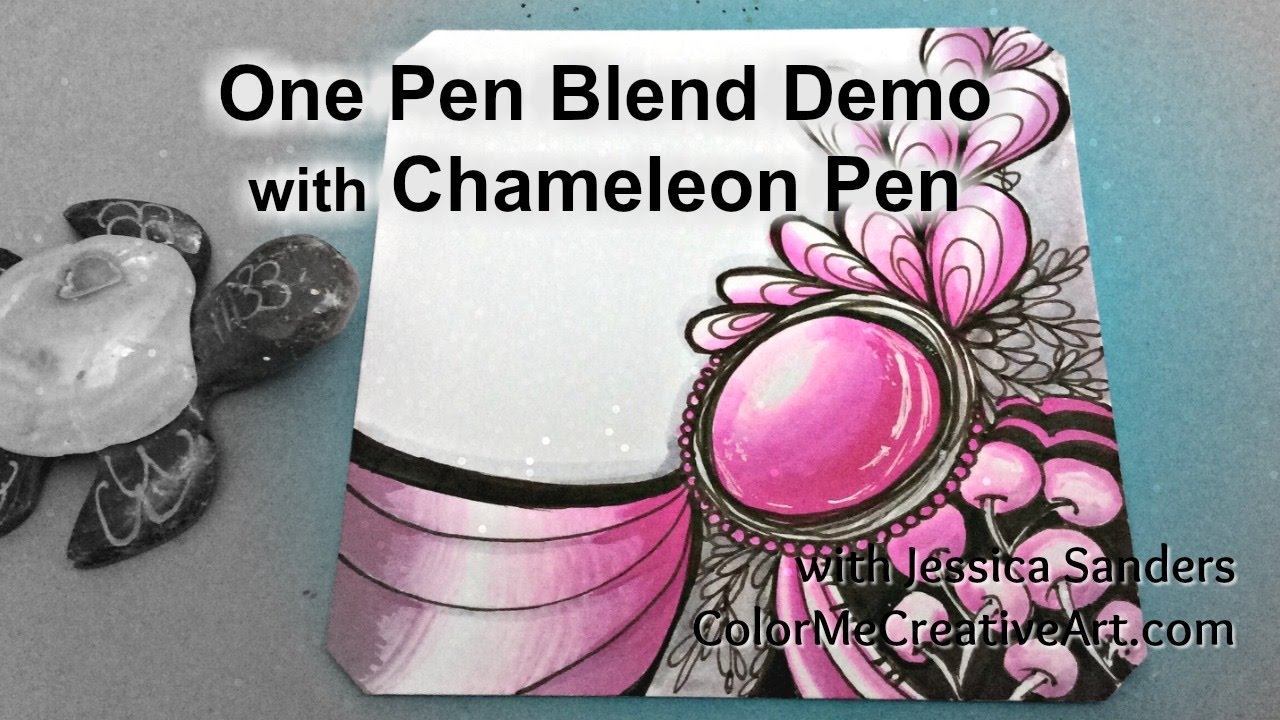 Doodle Coloring Speed Demo with Chameleon Pens one pen blend magic - Jessica Sanders