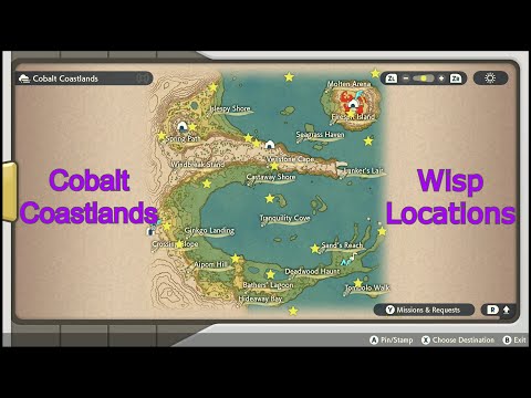 Pokémon Legends: Arceus - Cobalt Coastlands: All 20 Wisp Locations