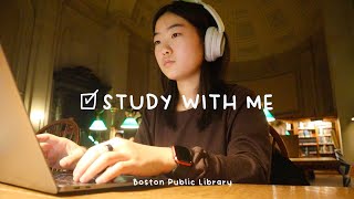 1 Hour Study With Me at Boston Public Library 🏛️ | Library Ambience No Music | Med Student