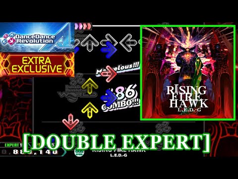 【DDR A】 RISING FIRE HAWK / L.E.D.-G [DOUBLE EXPERT] 譜面確認+Clap