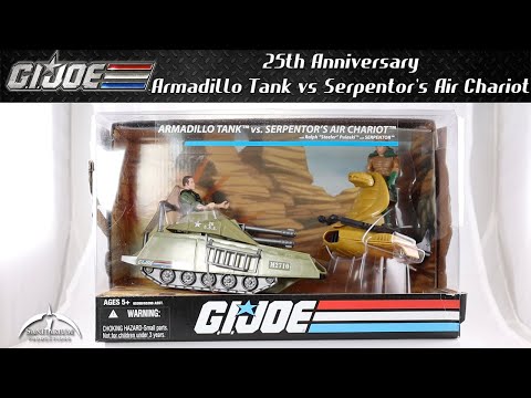 G.I. Joe 25th Anniversary Armadillo Tank vs Serpentor's Air Chariot Box Set Unboxing and Review