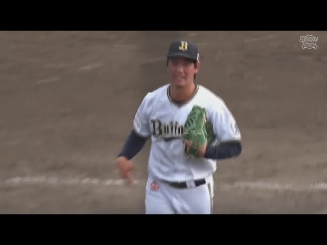 【ファーム】最後は併殺にとる!! バファローズ・入山海斗 1回1/3を無失点に抑える好投!!  2024年9月21日 オリックス・バファローズ 対 中日ドラゴンズ