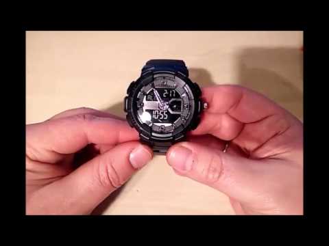 Sport Armbanduhr ( Stoppuhr,Timer,Wecker, LED Beleuchtung,Weltzeit)