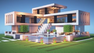 Minecraft: How to build a modern house in Minecraft #30