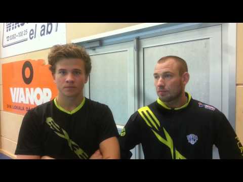 Jonathan Larsson och Joel Bergström efter Sävsjö