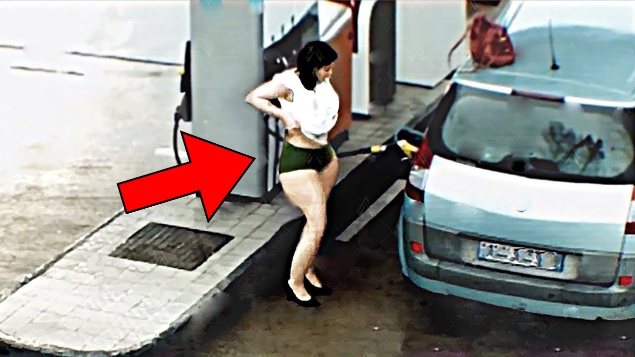 Woman Acts Strange at Gas Station – Man Turns Pale When He Sees What She’s Doing