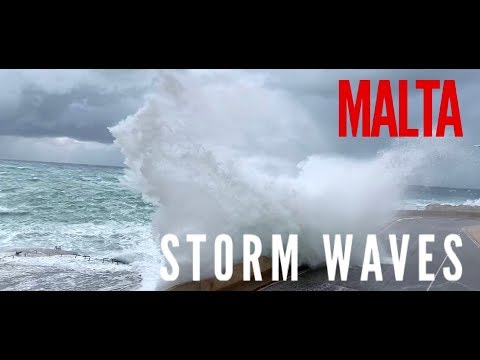 Huge storm waves Malta